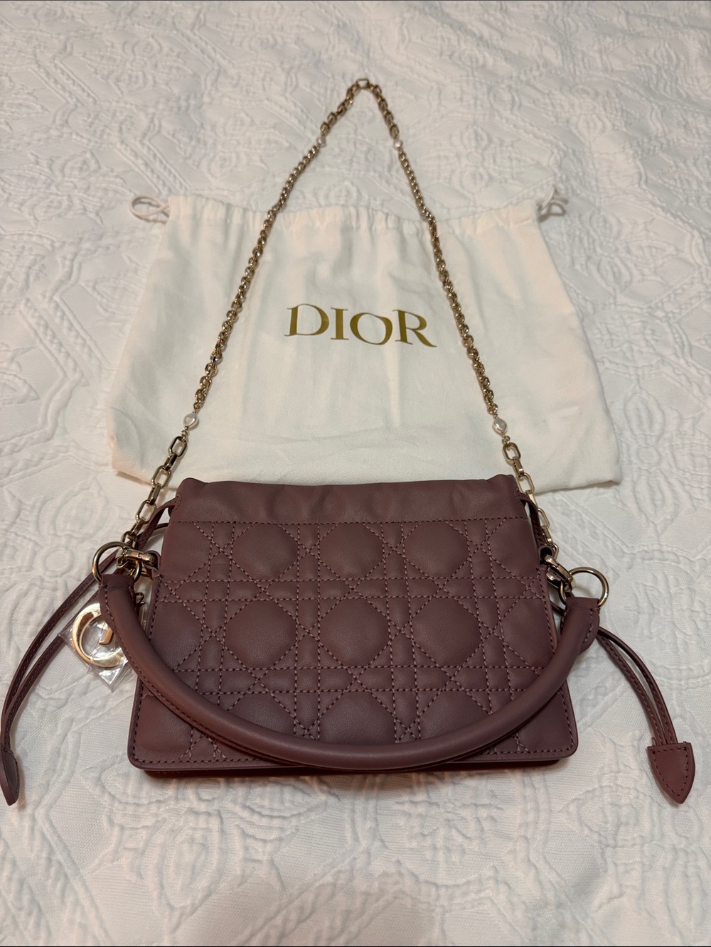 Lady Dior Pouch in Pink Peony - Picture 3 of 8
